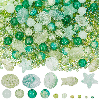 SUNNYCLUE Ocean Theme DIY Seed & Glass Beads Jewelry Making Finding Kit DIY-SC0024-64D-1