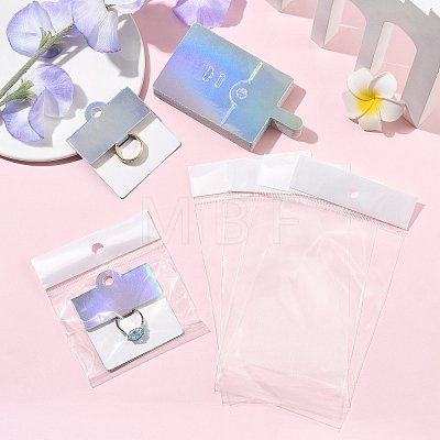 50Pcs Rectangle Foldable Paper Jewelry Display Cards for Rings CDIS-FS0001-31D-1