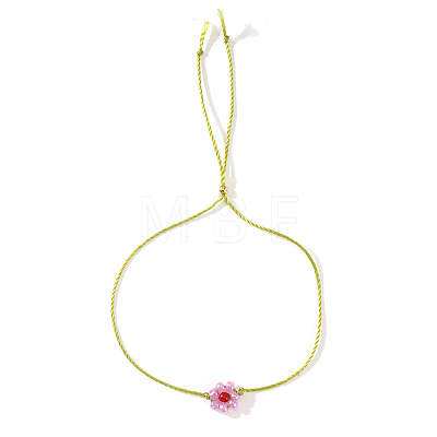 Daisy Charm Glass Seed Bead Slider Bracelets JL6020-1-1