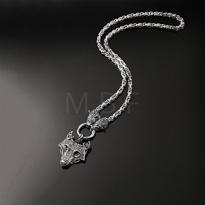 Vintage Zinc Alloy Viking Pendant Necklaces for Men WGF2FB9-01-1