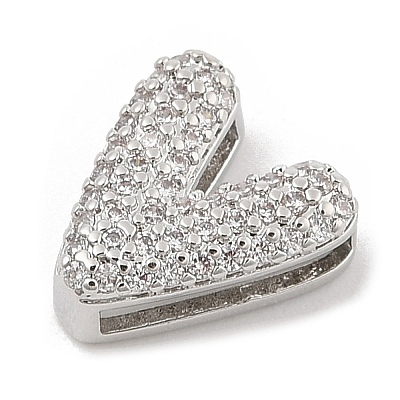 Brass Micro Pave Cubic Zirconia Slide Charms ZIRC-I068-08P-1