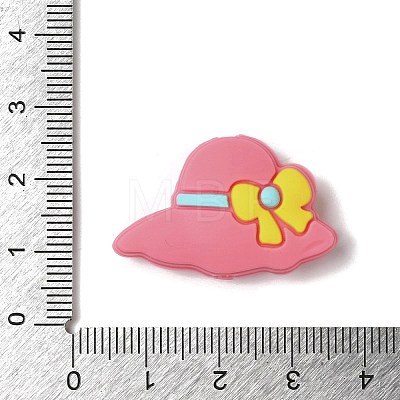 Hat with Bowknot Silicone Focal Beads SIL-M006-04C-1