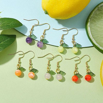 5Pairs 5 Colors Acrylic Dangle Earrings EJEW-JE05749-1