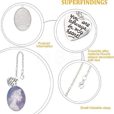 SUPERFINDINGS DIY Oval Photo Pendant Necklace Making Kit DIY-FH0004-62-1