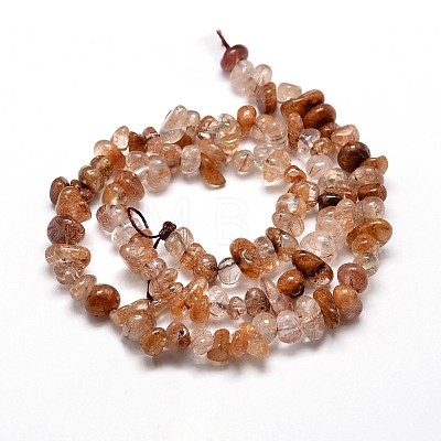 Natural Rutilated Quartz Chip Beads Strands X-G-E271-91-1