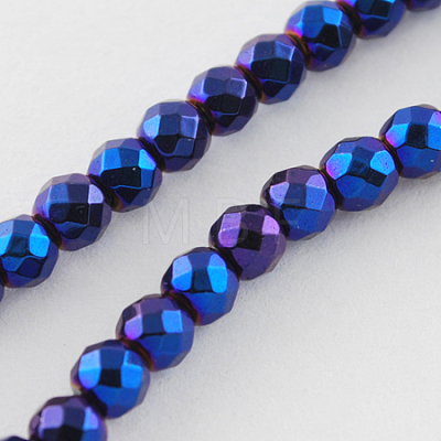 Non-magnetic Synthetic Hematite Beads Strands G-Q890-8mm-7-1