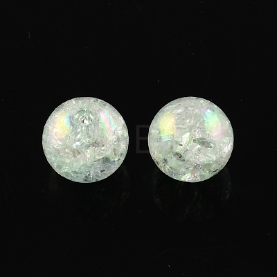Bubblegum AB Color Transparent Crackle Acrylic Round Beads CACR-R011-20mm-03-1