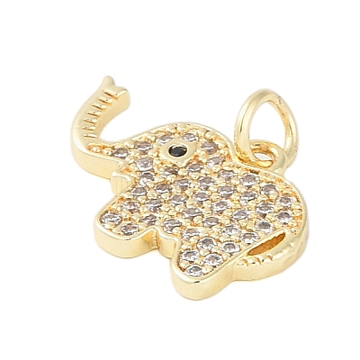 Rack Plating Brass Cubic Zirconia Pendants X-KK-Z060-17G-1