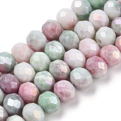 Faceted Electroplated Glass Beads Strands X-GLAA-C023-02-A05-1