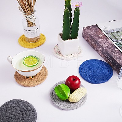 8Pcs 8 Colors Cotton Thread Weave Hot Pot Holders DIY-SZ0003-67-1