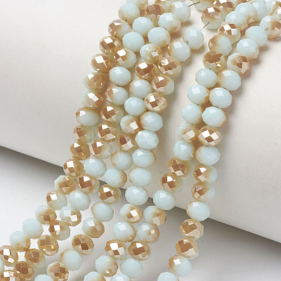 Electroplate Opaque Solid Color Glass Beads Strands EGLA-A034-P4mm-K09-1