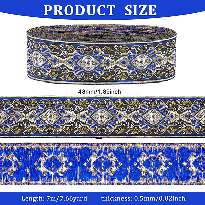 Ethnic Style Embroidery Polyester Ribbons OCOR-WH0070-04C-1
