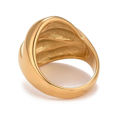 Ion Plating(IP) 304 Stainless Steel Textured Chunky Finger Ring for Women RJEW-B040-03B-G-1