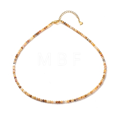 Natural Crackle Agate Beaded Necklaces for Women NJEW-JN03789-04-1