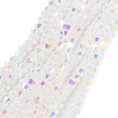 Faceted Bicone Electroplate Glass Beads Strands EGLA-P016-4mm-AB02-1