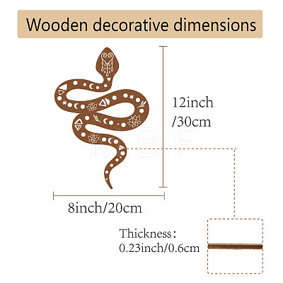 Creative Natural Wooden Wall Hanging Decoration AJEW-WH0331-006-1