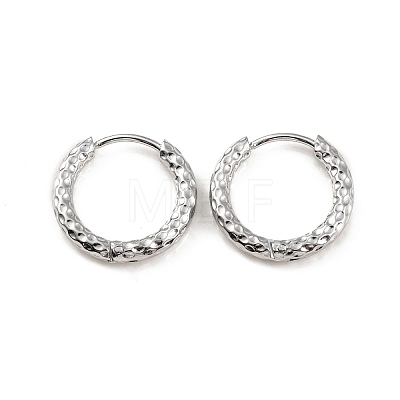 Non-Tarnish 304 Stainless Steel Grooved Hoop Earrings EJEW-M218-01B-P-1