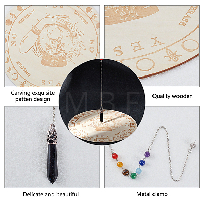 2Pcs Wooden Round Planchette DIY-GA0002-39A-1