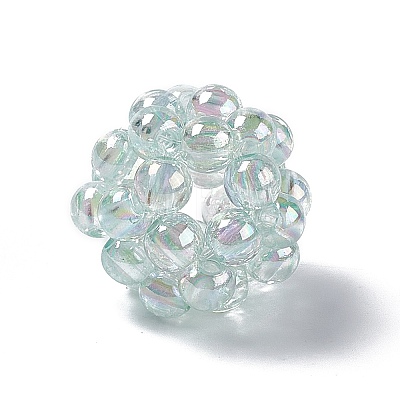 Handmade Transparent Plastic Woven Beads KY-P015-05F-1