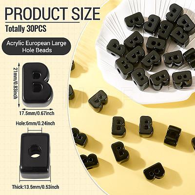 Acrylic European Beads OACR-TAC0013-14B-1
