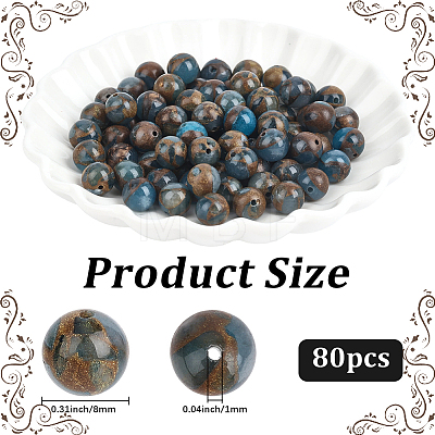 80Pcs Natural Chalcedony Beads Strands G-PA0002-36A-1