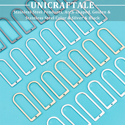 Unicraftale 32Pcs 4 Colors 304 Stainless Steel Pendants STAS-UN0038-93-1