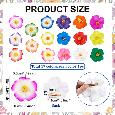 17Pcs 17 Colors Flower EVA Alligator Hair Accessories PHAR-PH0001-23-1