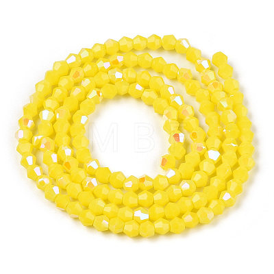 Opaque Solid Color Electroplate Glass Beads Strands EGLA-A039-P2mm-L05-1