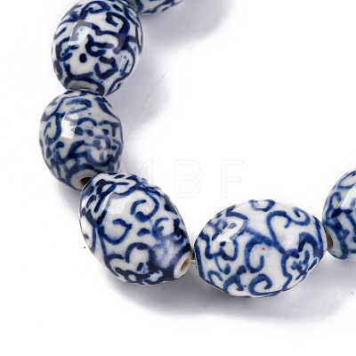 Handmade Blue and White Porcelain Beads PORC-I027-16D-1