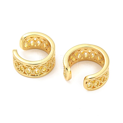 Rack Plating Brass Hollow Cuff Earrings for Women EJEW-F326-07G-1