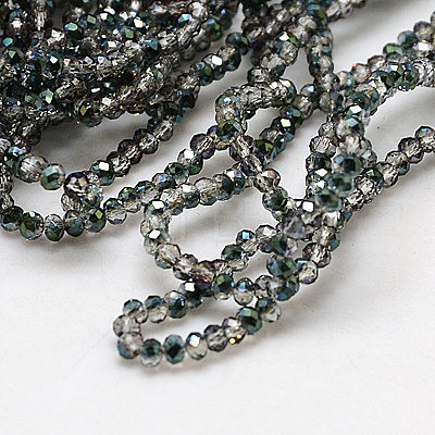 Electroplate Glass Beads Strands X-EGLA-J025-H12-1