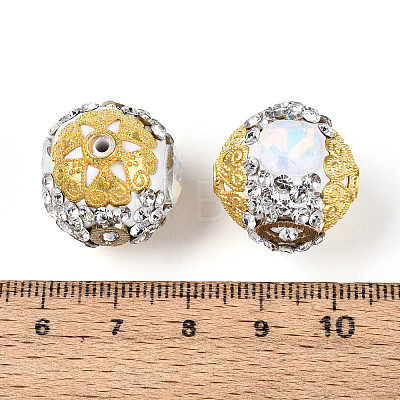 Handmade Polymer Clay Rhinestone Indonesia Beads CLAY-N015-04-1