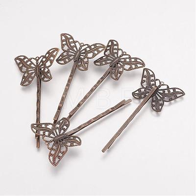 Brass Hair Bobby Pin Findings KK-G038-AB-1