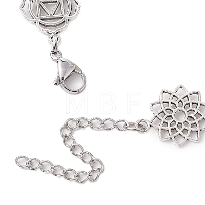 Chakra Theme Alloy Charm Bracelets BJEW-JB11096-1