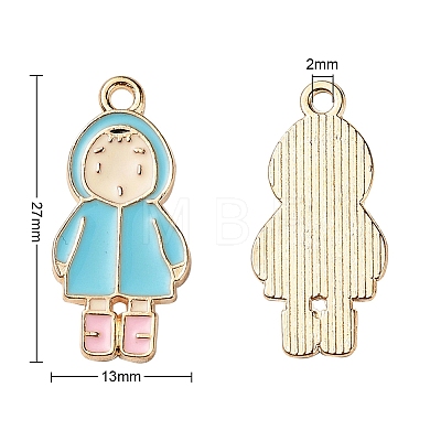 27Pcs 27 Style Light Gold Alloy Enamel Pendants ENAM-YW0001-77-1