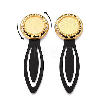 Alloy & Iron Bookmark Cabochon Settings PALLOY-N184-05G-1