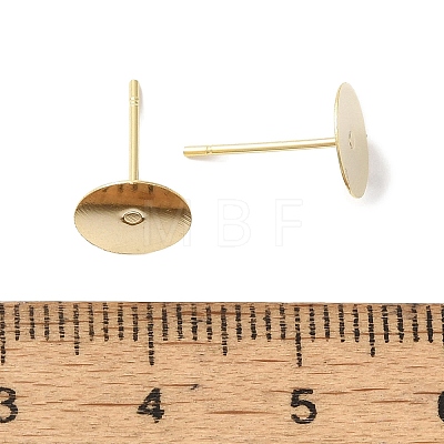 Brass Studs Earrings Finding KK-K383-05A-G-1