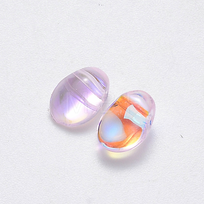 Transparent Spray Painted Glass Charms GLAA-R211-05-F06-1