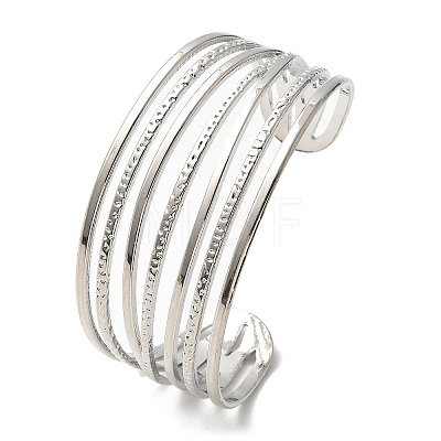 Electrophoresis Iron Cuff Bangles for Women BJEW-M057-05P-1