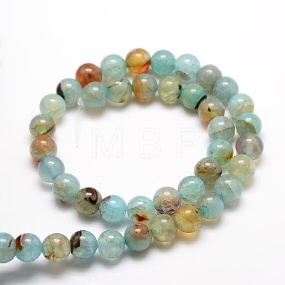 Dyed Natural Agate Round Beads Strands G-E321A-6mm-02-1