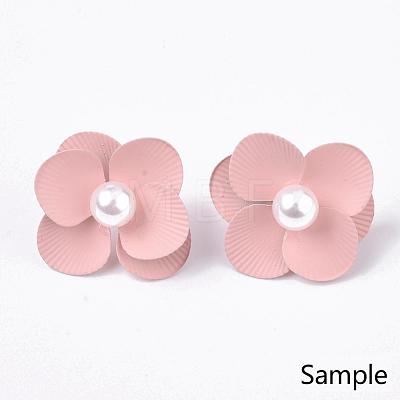 Spray Painted Iron Stud Earring Settings X-IFIN-N004-01G-1