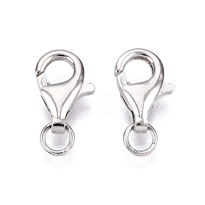 Anti-Tarnish 925 Sterling Silver Lobster Claw Clasps STER-N016-37P-1