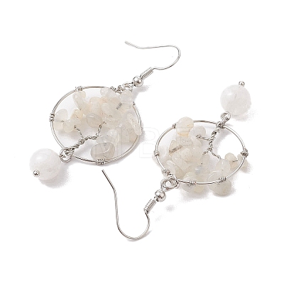 Natural Gemstone Dangle Earrings EJEW-JE05747-1