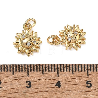 Brass Micro Pave Cubic Zirconia Charms CU-CBAF0F8-17D-G-1