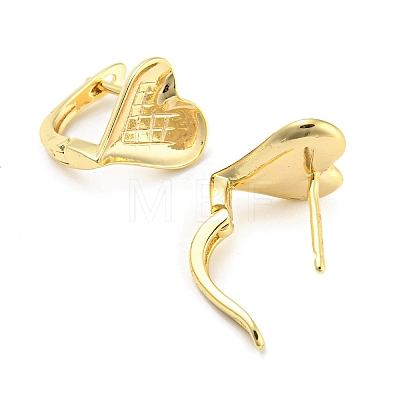 Brass Heart Hoop Earrings Women KK-C031-37G-1