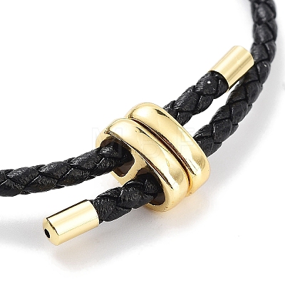 Braided Round Imitation Leather Bracelets Making BJEW-H610-03G-09-1