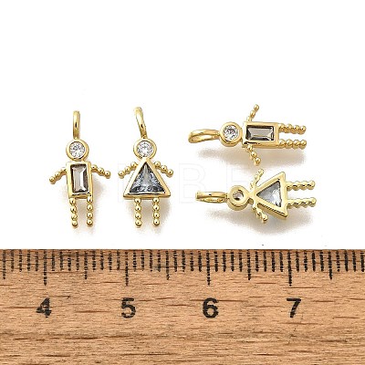 Brass Micro Pave Cubic Zirconia Pendants KK-D339-02G-03-1