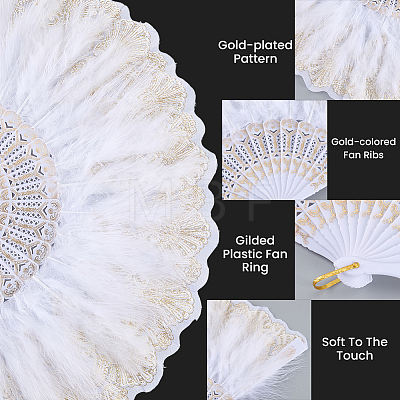 Plastic Folding Fan with Tassels AJEW-WH20130-170A-1