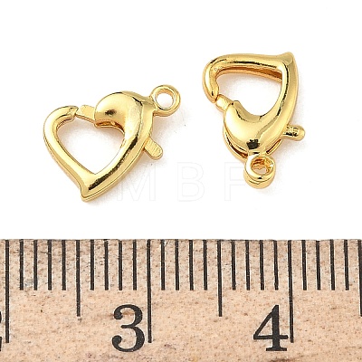 Heart Brass Lobster Claw Clasps KK-H523-06G-1