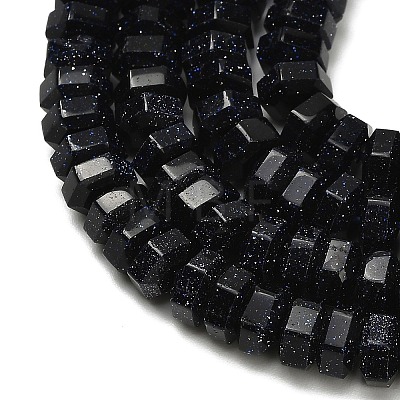 Synthetic Blue Goldstone Beads Strands G-G317-A07-3x6mm-1